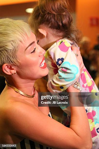 Miley Cyrus visits The Ryan Seacrest Foundation West Coast Debut Of New Multi-Media Broadcast Center "Seacrest Studios" At CHOC Children's Hospital...