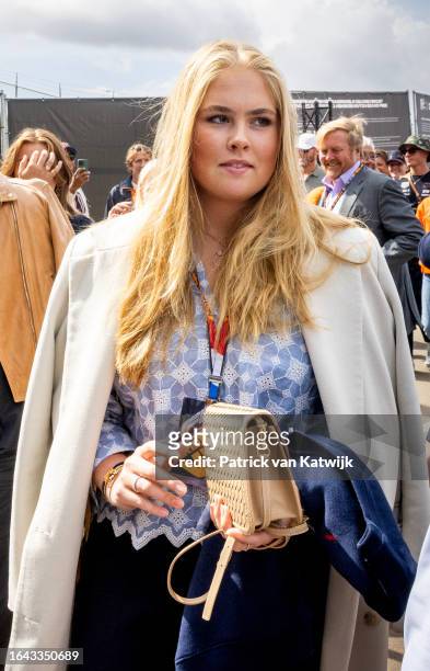 Princess Amalia of The Netherlands of The Netherlands attend sthe Dutch Grand Prix F1 race on August 27, 2023 in Zandvoort, Netherlands.