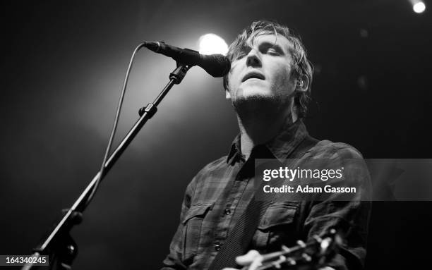 Brian Fallon from The Gaslight Anthem performs at O2 Academy on March 22, 2013 in Bristol, England.