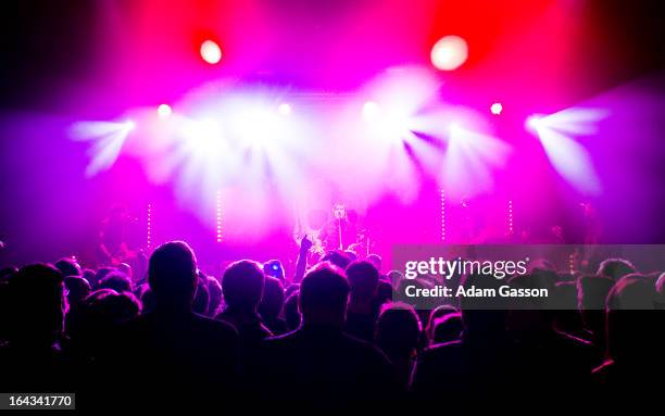 Alex Rosamilia, Brian Fallon, Ian Perkins and Alex Levine from the Gaslight Anthem perform at O2 Academy on March 22, 2013 in Bristol, England.