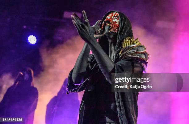 Sleep Token performs on Day 3 of Leeds Festival 2023 at Bramham Park on August 27, 2023 in Leeds, England.