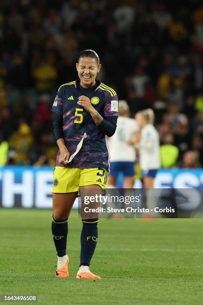 Lorena Bedoya Durango of Colombia reacts to being knocked out by England during the FIFA Women's World Cup Australia & New Zealand 2023 Quarter-Final...