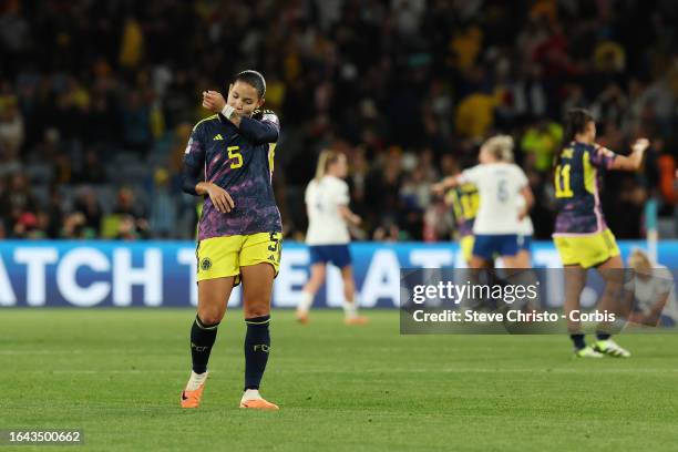 Lorena Bedoya Durango of Colombia reacts to being knocked out by England during the FIFA Women's World Cup Australia & New Zealand 2023 Quarter-Final...