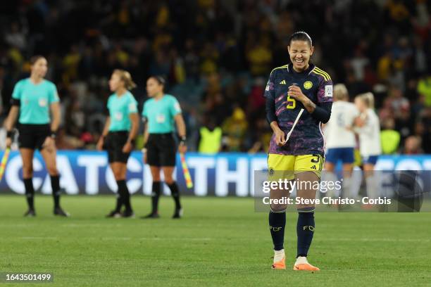 Lorena Bedoya Durango of Colombia reacts to being knocked out by England during the FIFA Women's World Cup Australia & New Zealand 2023 Quarter-Final...