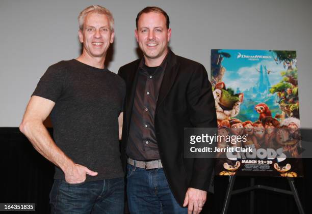 Writers Chris Sanders and Kirk De Micco attends "The Croods" screening at The Film Society of Lincoln Center, Walter Reade Theatre on March 13, 2013...
