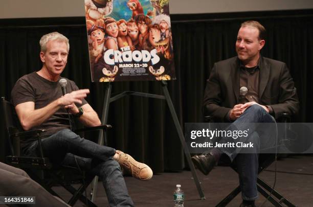 Writers Chris Sanders and Kirk De Micco attends "The Croods" screening at The Film Society of Lincoln Center, Walter Reade Theatre on March 13, 2013...