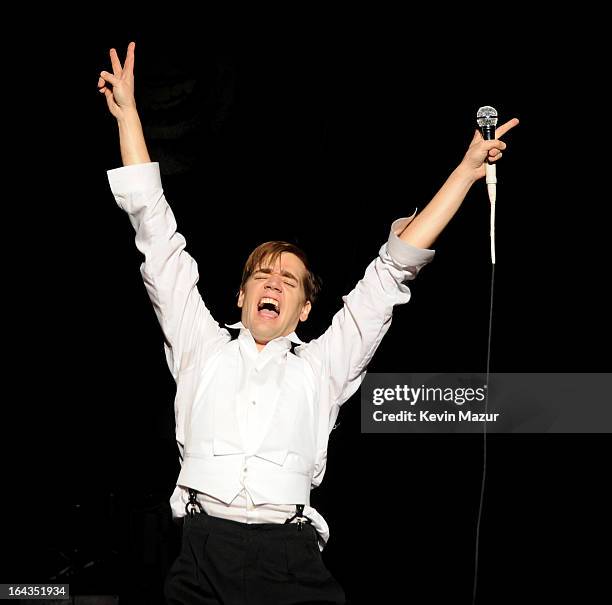 The Hives open for P!nk during "The Truth About Love" tour at Madison Square Garden on March 22, 2013 in New York City.