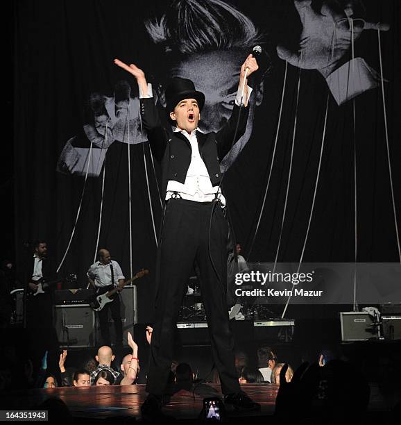 The Hives open for P!nk during "The Truth About Love" tour at Madison Square Garden on March 22, 2013 in New York City.