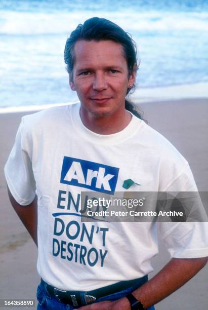 Australian musician Iva Davies supporting the Planet Ark environmental organisation in the 1990s in Sydney, Australia.