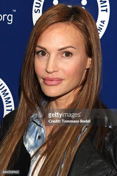 Actress Jolene Blalock attends the Summit On The Summit photo exhibition celebrating World Water Day held at the Siren Studios on March 22, 2013 in...