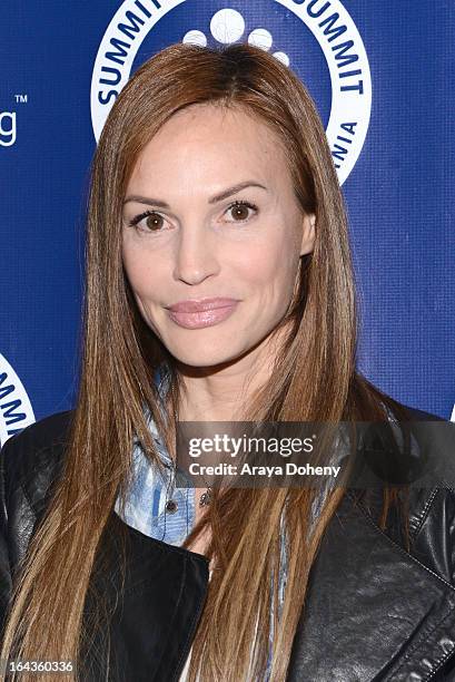 Jolene Blalock arrives at the Summit On The Summit Photo Exhibition Celebrating World Water Day at Siren Studios on March 22, 2013 in Hollywood,...