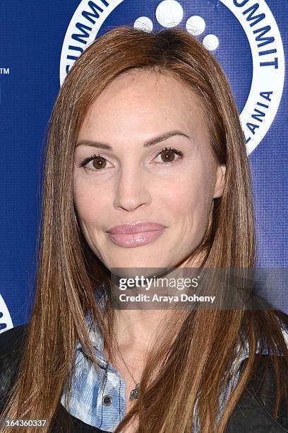 Jolene Blalock arrives at the Summit On The Summit Photo Exhibition Celebrating World Water Day at Siren Studios on March 22, 2013 in Hollywood,...