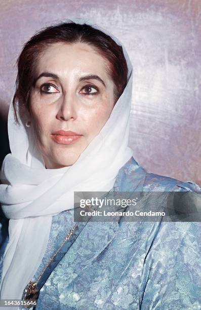 Politician and ex Prime Minister of Pakistan, Benazir Bhutto , Piedmont, Italy, 5th February 2005.