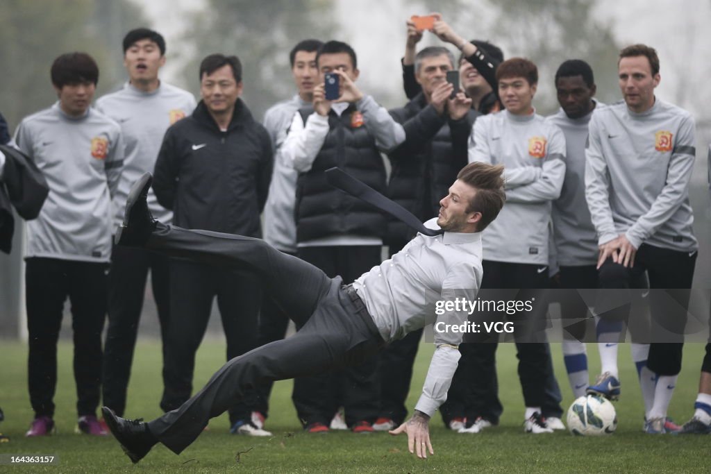 David Beckham Visits Wuhan Zall Football Club