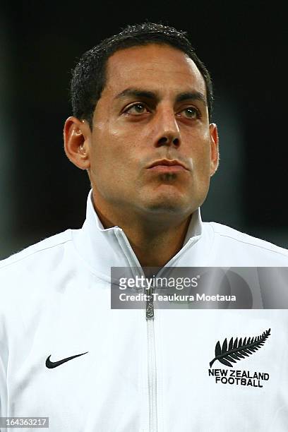Leo Bertos of the New Zealand All Whites looks on during the FIFA World Cup Qualifier match between the New Zealand All Whites and New Caledonia at...