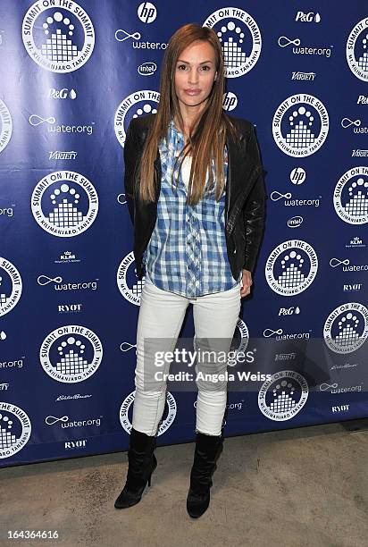 Jolene Blalock arrives at the Summit On The Summit photo exhibition celebrating World Water Day at Siren Studios on March 22, 2013 in Hollywood,...
