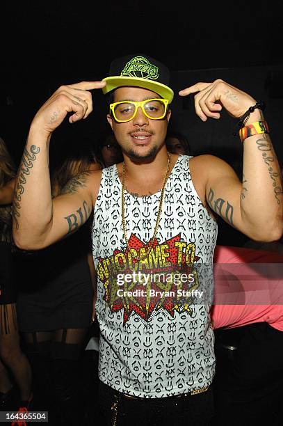 Recording artist SkyBlu of LMFAO appears at The Bank Nightclub at the Bellagio as he kicks off his "Who Came to Party!?" residency on March 22, 2013...