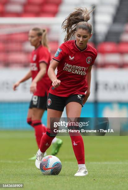 Carla Humphrey of Charlton Athletic during the Barclays FA Women's Championship match between Charlton Athletic and Sheffield United at The Valley on...