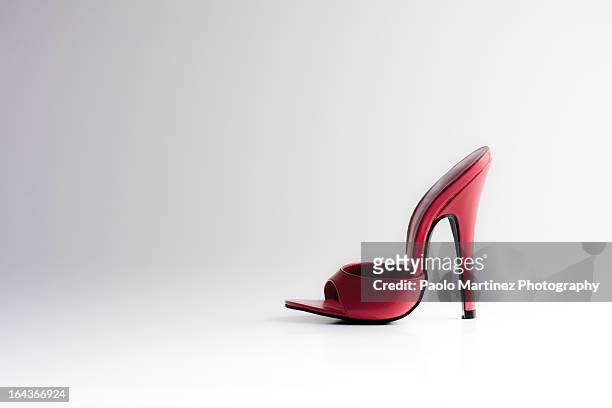 red high heel sandal - high heels on white stock pictures, royalty-free photos & images