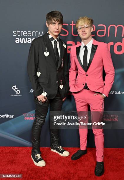 Colby Brock and Sam Golbach attend the 2023 Streamy Awards at Fairmont Century Plaza on August 27, 2023 in Los Angeles, California.