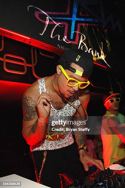 Recording artist SkyBlu of LMFAO performs at The Bank Nightclub at the Bellagio as he kicks off his "Who Came to Party!?" residency on March 22, 2013...