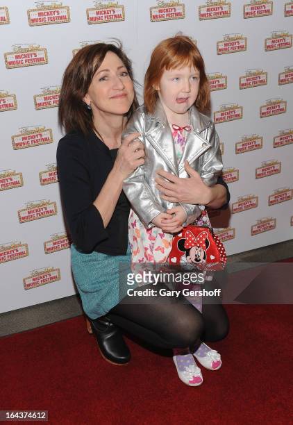 Actress Edie Falco and daughter Macy Falco attend the Disney Live! Mickey's Music festival at Madison Square Garden on March 23, 2013 in New York...
