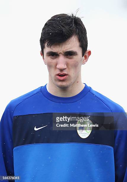 Alen Ozbolt of Slovenia pictured ahead of the UEFA European Under-17 Championship Elite Round match between Slovenia and Russia at St George's Park...