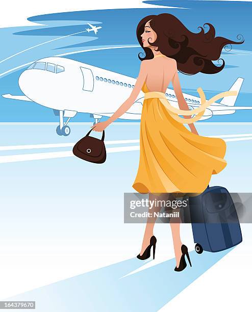 air travel - first class plane stock illustrations