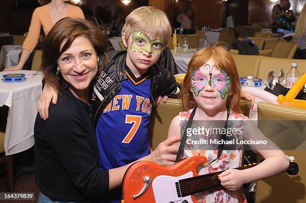 Actress Edie Falco, Anderson Falco, and Macy Falco attend Disney Live! Mickey's Music Festival at Madison Square Garden on March 23, 2013 in New York...
