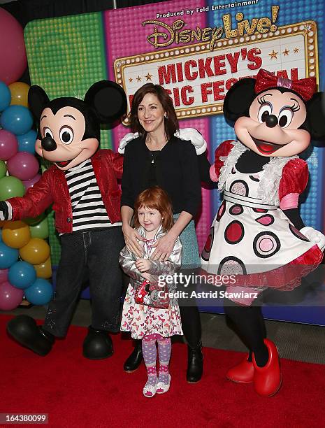 Edie Falco and Macy Falco attend the Disney Live! Mickey's Music festival at Madison Square Garden on March 23, 2013 in New York City.