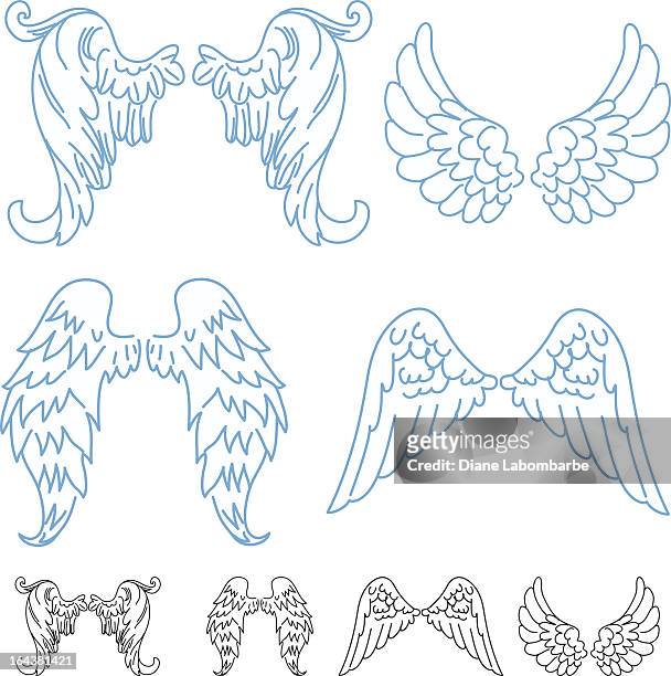 Angel Wing Outline High Res Illustrations - Getty Images