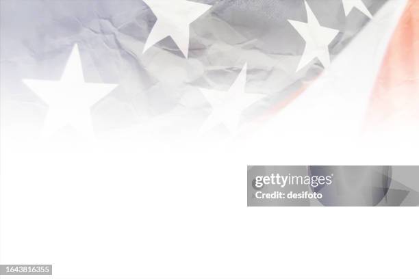 faded pastel translucent united states flag design as modern horizontal creased crumpled paper ombre vector background with creases - translucent texture stock illustrations