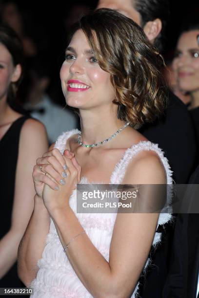 Charlotte Casiraghi attends the 'Bal De La Rose Du Rocher' in aid of the Fondation Princess Grace on the 150th Anniversary of the SBM at Sporting...