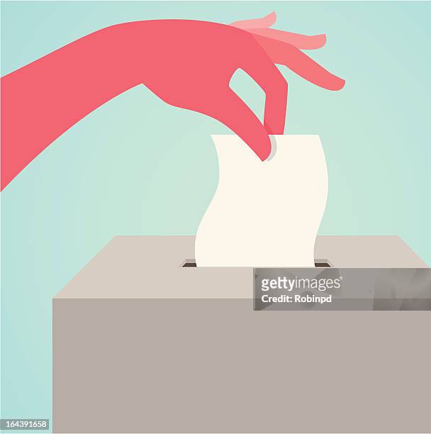ballot box - human hand positions stock illustrations