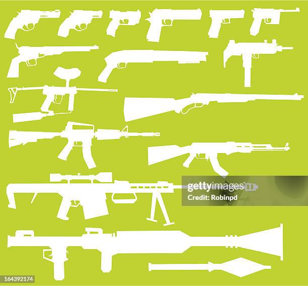 guns - machine gun stock illustrations