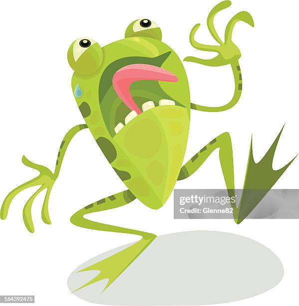 terrified frog - common frog stock illustrations