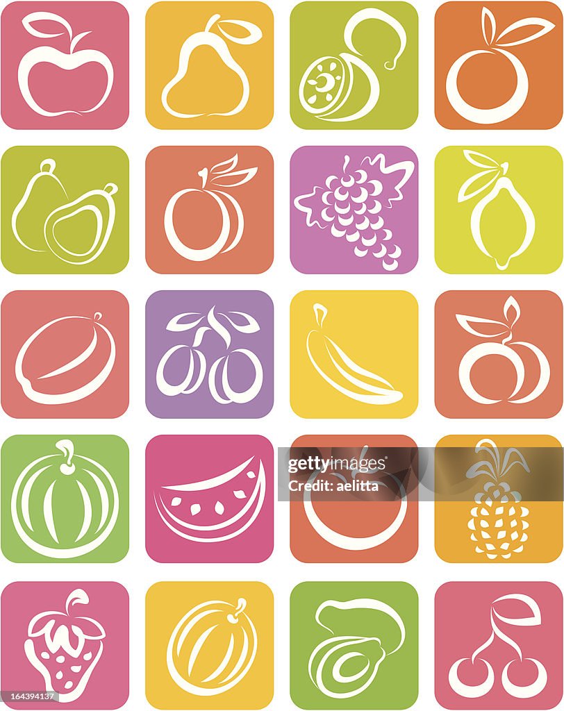 Multicolored fruit illustrations