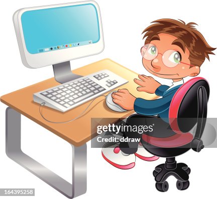 Computer Hand Boy Boy And Computer High-Res Vector Graphic - Getty Images