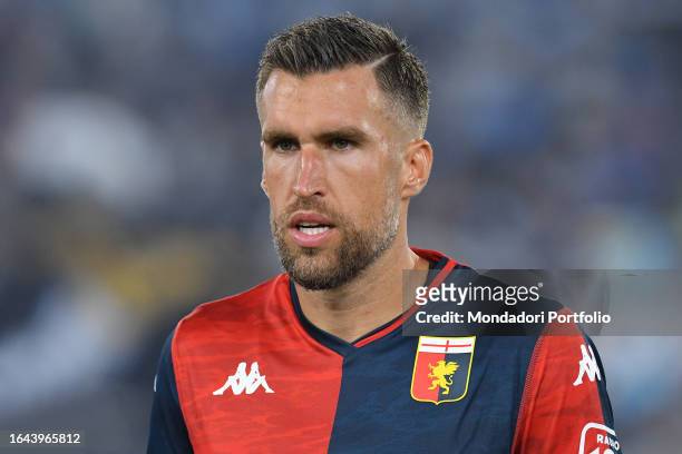 The Genoa player Kevin Strootman during the match Lazio-Genoa at the Stadio Olimpico. Rome , August 27th, 2023
