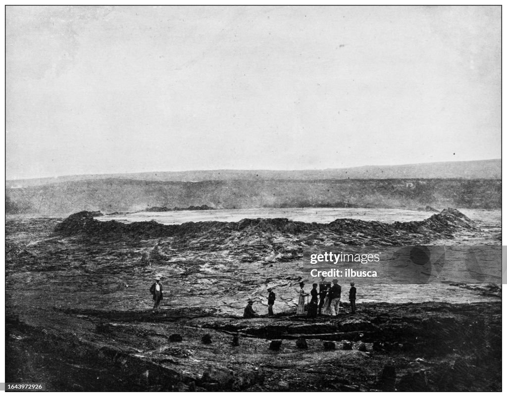Hawaii, antique photo: Kilauea Crater