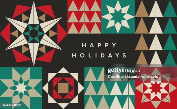 geometrische weihnachtskarte - herrnhuter stern stock-grafiken, -clipart, -cartoons und -symbole