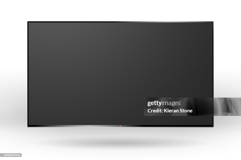 Blank Black Screen Floating Television