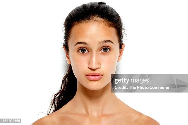 teenage model beauty portrait fresh skin in studio - 16 year old models stock pictures, royalty-free photos & images