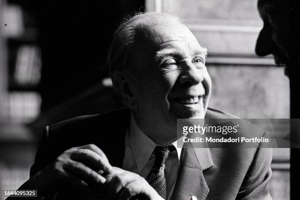 Portrait of the Argentine writer Jorge Luis Borges. Rome , October 12th, 1984