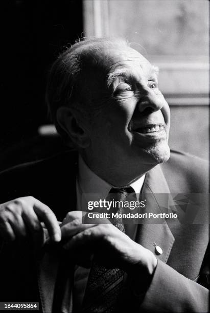 Portrait of the Argentine writer Jorge Luis Borges. Rome , October 12th, 1984