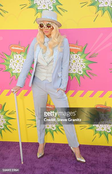 Singer Ke$ha arrives at Nickelodeon's 26th Annual Kids' Choice Awards at USC Galen Center on March 23, 2013 in Los Angeles, California.