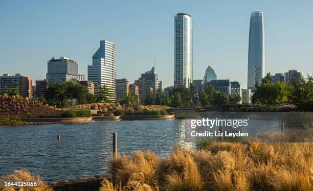 sanhattan from vitacura - sanhattan stock pictures, royalty-free photos & images