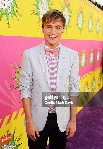 Actor Lucas Cruikshank arrives at Nickelodeon's 26th Annual Kids' Choice Awards at USC Galen Center on March 23, 2013 in Los Angeles, California.
