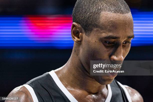 Rondae Hollis Jefferson of Jordan reacts after losing the FIBA Basketball World Cup Group C game between New Zealand and Jordan at Mall of Asia Arena...