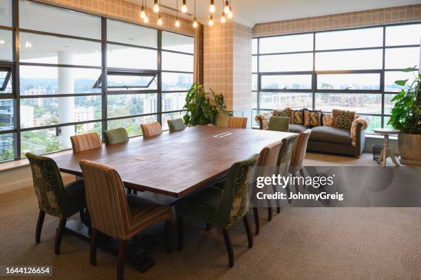 boardroom with panoramic view in nairobi coworking office - nairobi county stock pictures, royalty-free photos & images